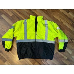 Ergodyne BE TENACIOUS WORK GEAR Sz 4 XL Reflective Quilted Coat‎ Inset Hood Zip